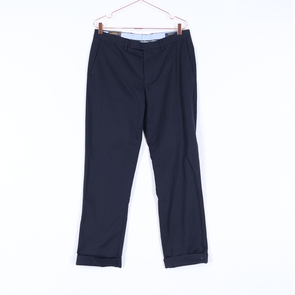 Polo Ralph Lauren Chino Pants Mens 33x32 Dark Blue Stretch Straight Fit NWT
